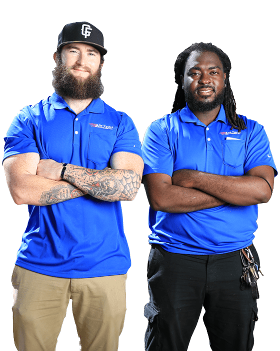 two hvac techs standing next to each other